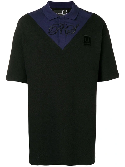 Fred Perry Raf Simons X  Logo Polo Shirt - Black
