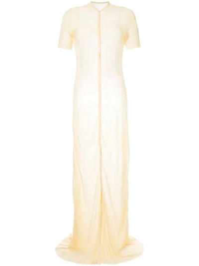 Jacquemus Dolcedo Sheer Voile Dress In Yellow