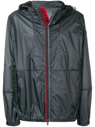 Moncler Hooded Waterproof Jacket In Black