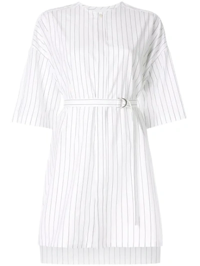 Ujoh Pin Striped Shirt In White