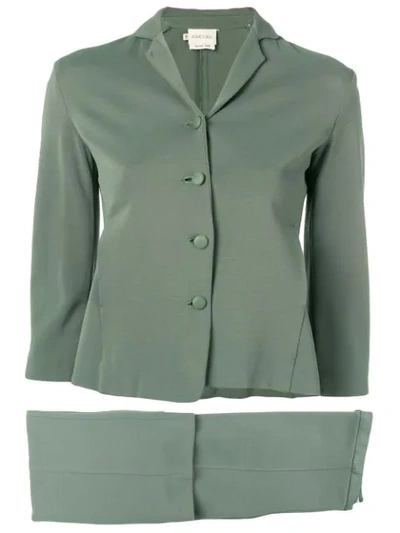 Pre-owned Romeo Gigli Vintage 2000's Two Piece Suit In Green