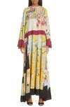 Etro Belted Print Silk Maxi Dress In 800 Multi