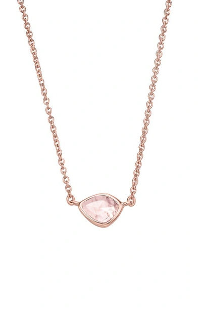 Monica Vinader Siren Mini Nugget Pendant Necklace In Rose Gold/ Rose Quartz
