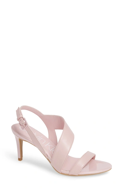Calvin Klein Lancy Sandal In Pastel Pink Nappa Leather
