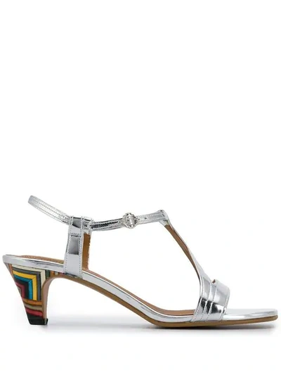 See By Chloé Rainbow Heel Sandals In Silver