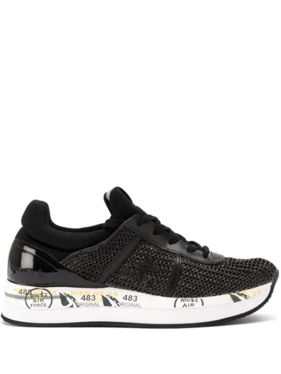 Premiata Printed Sole Trainers In Black