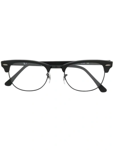 Ray Ban Clubmaster Half-frame Glasses In Black