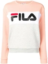 Fila Logo Colour Block Sweatshirt In Orange