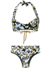 Anjuna Floral Print Bikini In Black