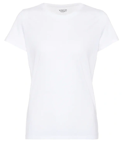 Vince Short Sleeve Cotton Blend Tee In White