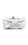 Alessandra Rich Large Patent Leather Bow Bag In White