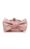 Alessandra Rich Large Patent Leather Bow Bag In Pink