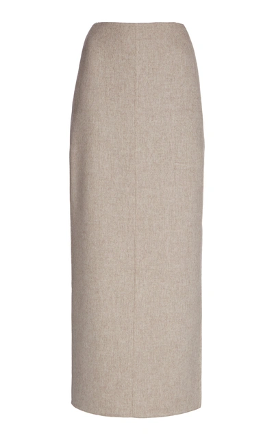 Agnona Wool And Cashmere-blend Maxi Skirt In Neutral