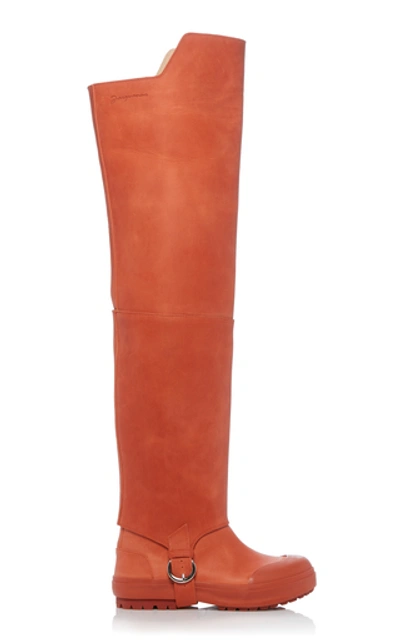 Jacquemus Marco Hautes Boots In Orange