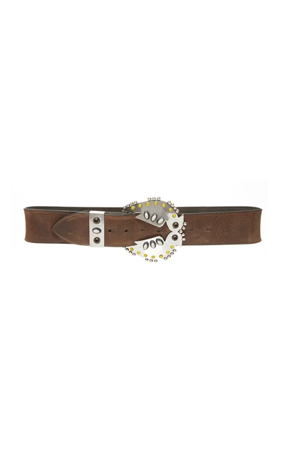Isabel Marant Abigail Studded Leather Belt In Brown