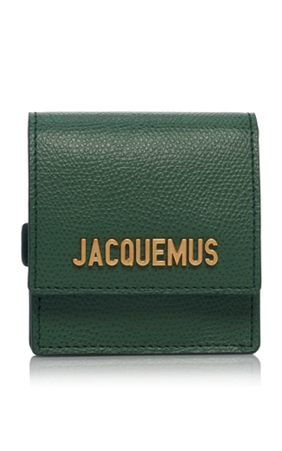 Jacquemus Le Sac Textured-leather Bracelet  In Green
