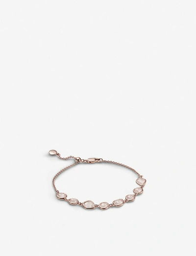 Monica Vinader Siren Mini Nugget Cluster 18ct Rose-gold Vermeil And Rose Quartz Bracelet In Rose Gold