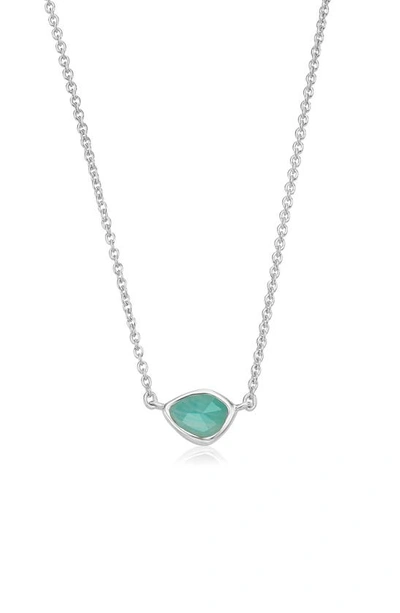 Monica Vinader Siren Sterling Silver And Amazonite Neckalce