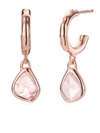 Monica Vinader Siren Mini Nugget 18ct Rose Gold-plated Vermeil Silver And Rose Quartz Hoop Earring