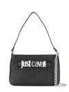 Just Cavalli Textured Logo Tote Bag In Black