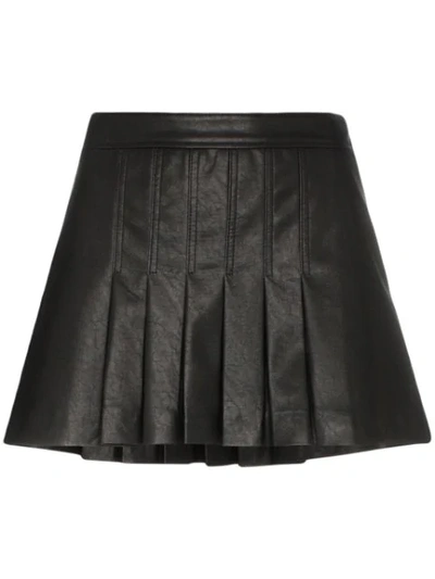 We11 Done We11done Pleated Faux-leather Mini Skirt In Black