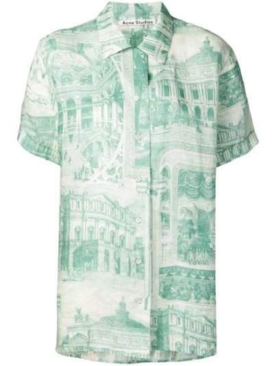 Acne Studios Theatre Print Shirt In Green | ModeSens