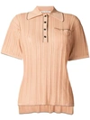 Acne Studios Karina Ribbed Cotton-blend Polo Shirt In Wheat Beige