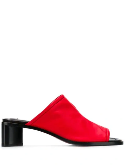 Acne Studios Bernelle Two-tone Leather Mules In Red