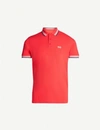 Hugo Boss Logo-embroidered Slim-fit Cotton-piqué Polo Shirt In Open Red