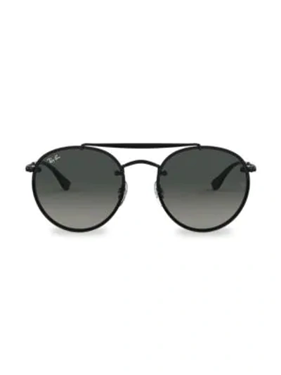 Ray Ban Rb3614 54mm Blaze Round Aviator Sunglasses In Dark Grey