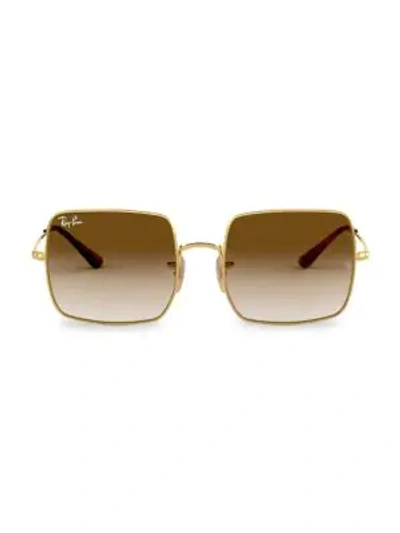 Ray Ban Rb1971 54mm Square Aviator Sunglasses In Gold