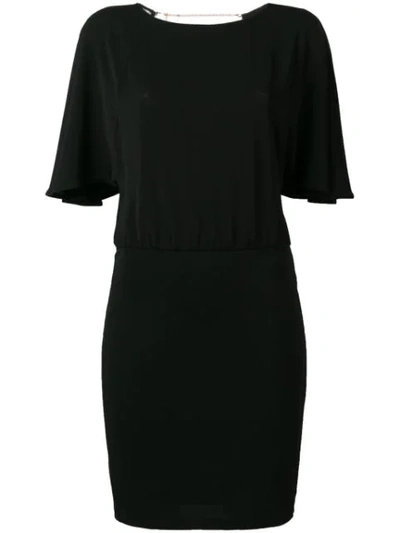 Patrizia Pepe Flutter Sleeve Dress In Black