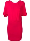 Patrizia Pepe Flutter Sleeve Dress In Pink