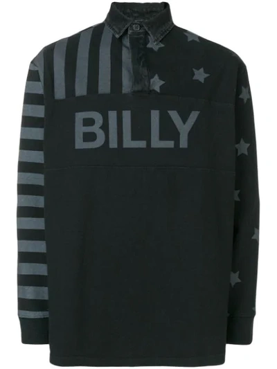 Billy American Rugby Polo Shirt In Black