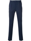 Incotex Creased Slim Fit Trousers In Blue