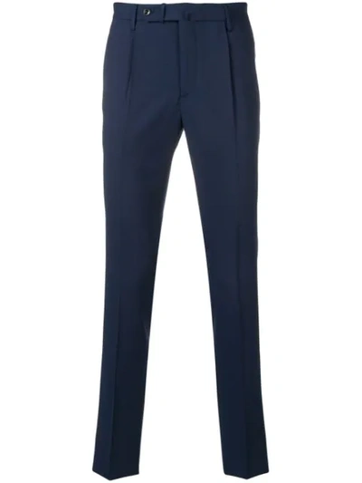 Incotex Creased Slim Fit Trousers In Blue