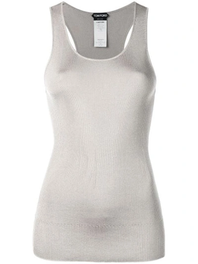 Tom Ford Ribbed Tank Top In Neutrals