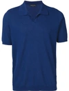 Roberto Collina Knitted Polo Shirt In 14 Bluette