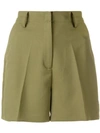 Michael Michael Kors Crushed Tailored Shorts In Green