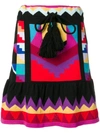 Laneus Geometric Pattern Knit Skirt In Black