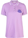 Moncler Logo Patch Polo Shirt In Purple