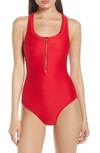 Heidi Klein Puglia Binding Racerback One-piece Swimsuit In Red