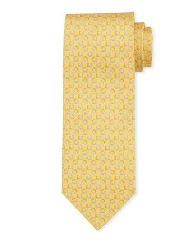 Ferragamo Gancio Silk Tie, Yellow