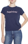 Mother The Little Sinful Graphic Tee In Superiuer Navy