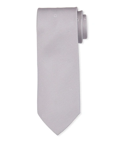 Ferragamo Eston Solid Silk Tie, Gray