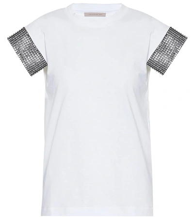 Christopher Kane Embellished Cotton T-shirt In White