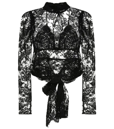Magda Butrym Noto Lace Blouse In Black