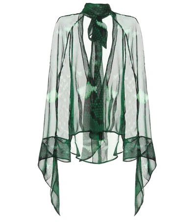 Petar Petrov Barry Snake-printed Silk Blouse In Green