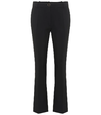 Valentino Wool-blend Flared Trousers In Black