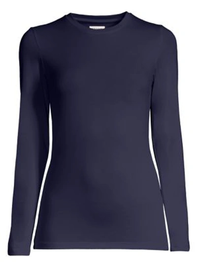 L Agence Long-sleeve Tee In Navy